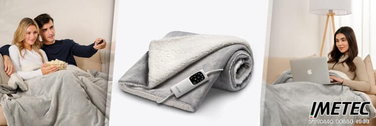 Imetec - Plaid chauffant Adapto Grand Luxe Velours 180×140 cm