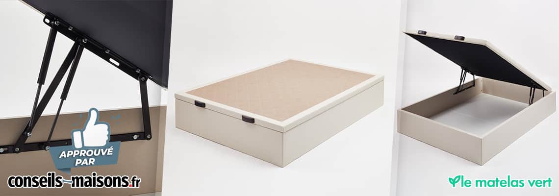 Le Matelas Vert - Le lit Coffre Lin Naturel