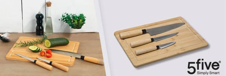 5five Simply Smart - Planches à découper et couteaux en bambou